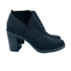 Ellen Tracy Shoes Womens Size 9 M Black Stretch Minnie Lug Boot Booties Chunky